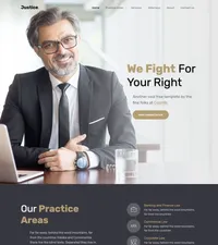 justice mini website template desktop screenshot