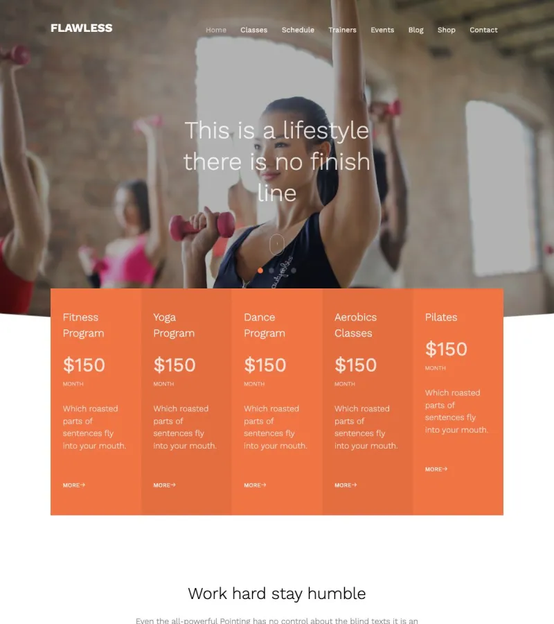 Flawless Fitness Trainer template