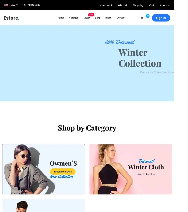 eStore Bookstore template