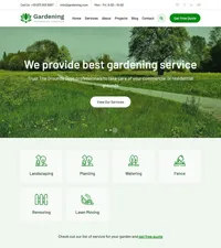 gardening mini website template desktop screenshot