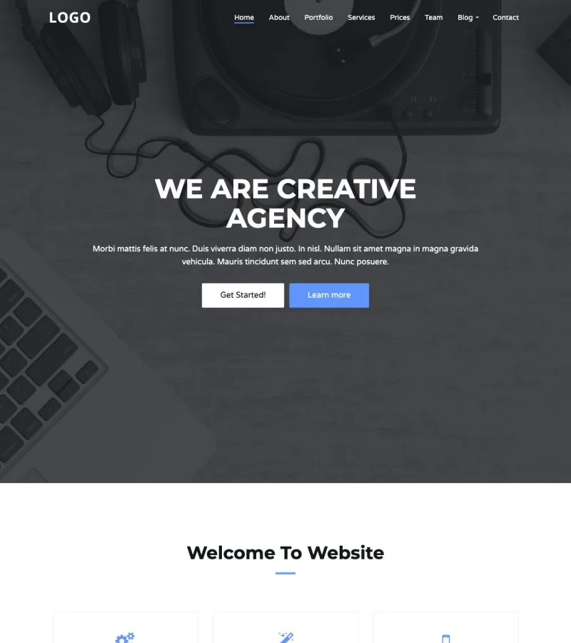 Creative Agency website template desktop screenshot