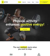 xgym mini website template desktop screenshot