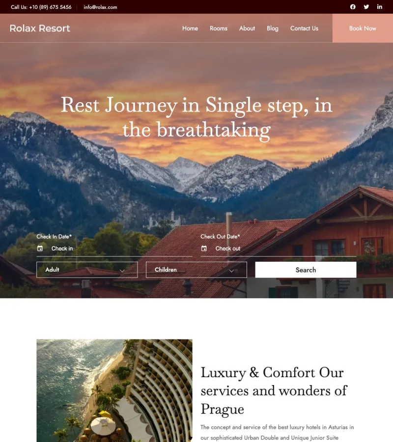 rolax website template desktop screenshot