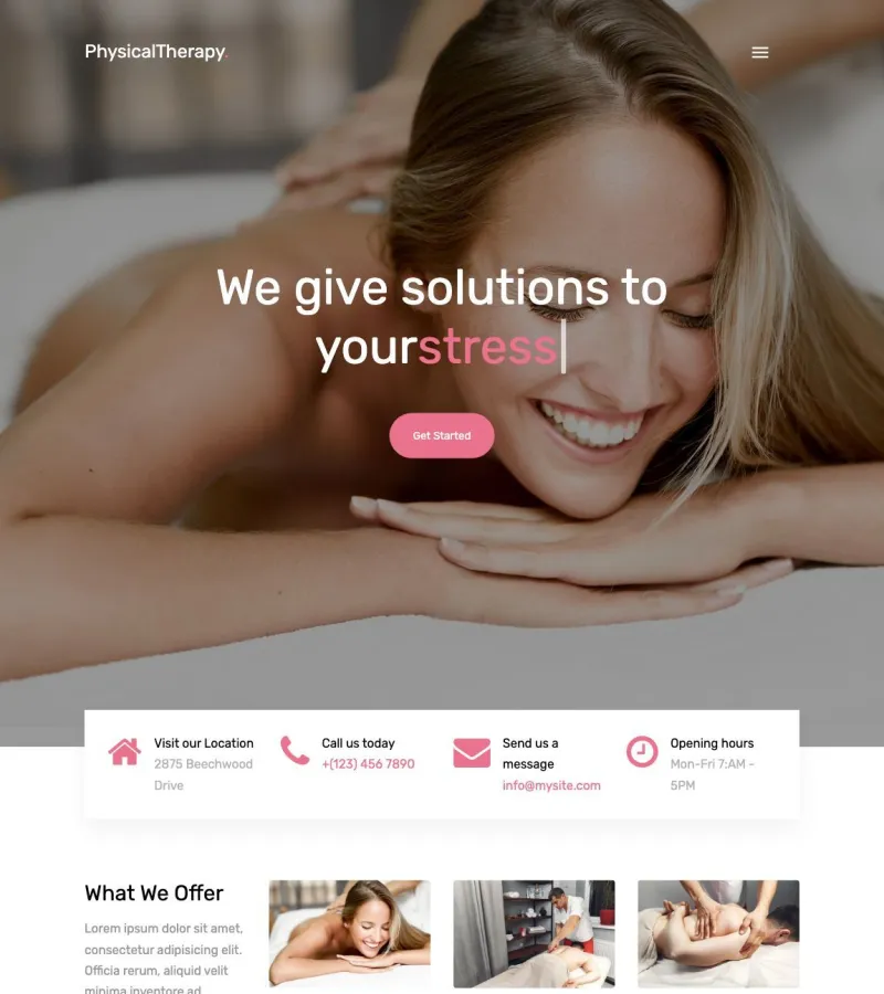 physical-therapy website template screenshot