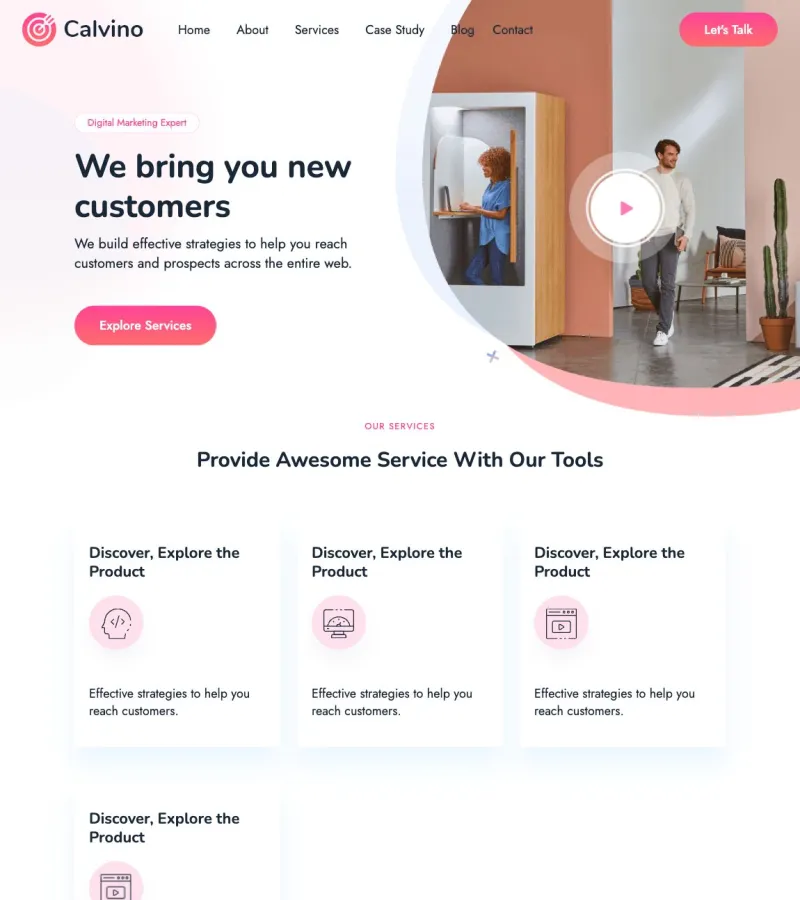 calvino website template desktop screenshot