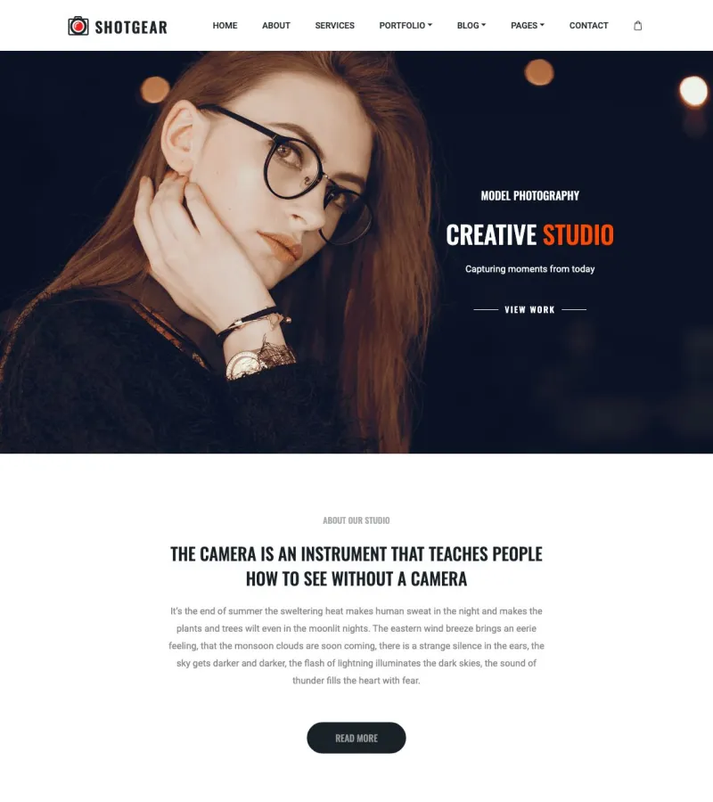 shotgear website template desktop screenshot