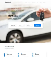 carrentals mini website template desktop screenshot