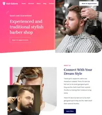 hairsalone mini website template desktop screenshot