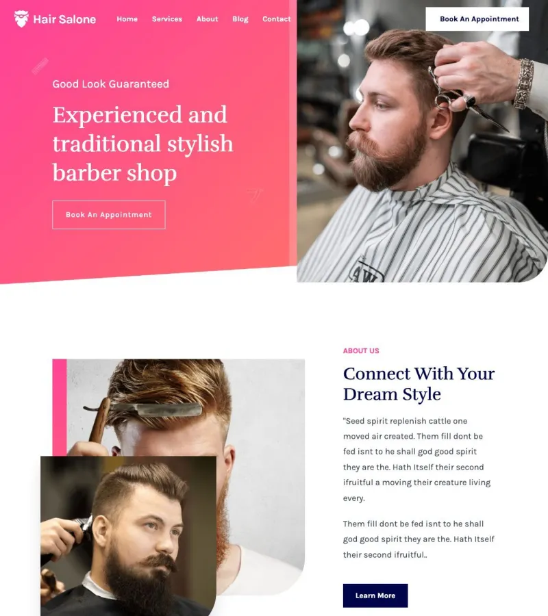 hairsalone website template screenshot