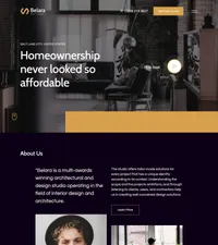 belara mini website template desktop screenshot