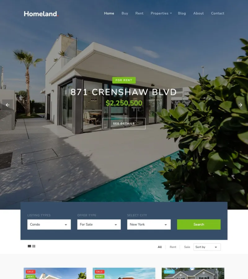 Homeland Real Estate Agent template