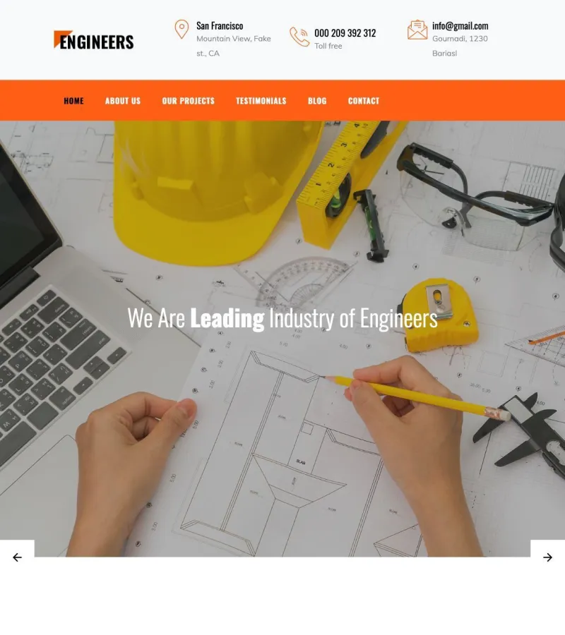 engineers website template desktop screenshot