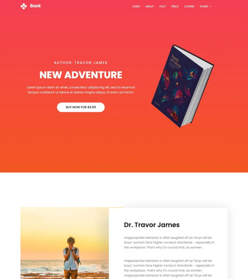 book website template desktop screenshot