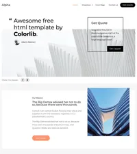 alpha mini website template desktop screenshot