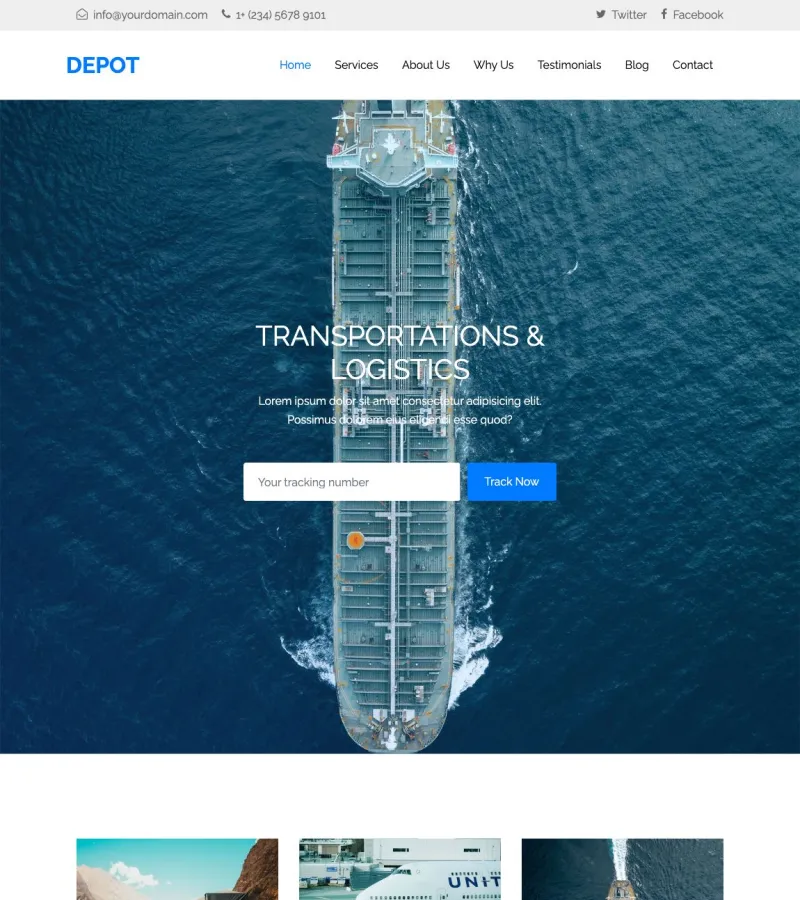 depot website template desktop screenshot