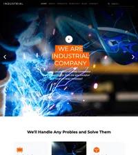 industrial mini website template desktop screenshot