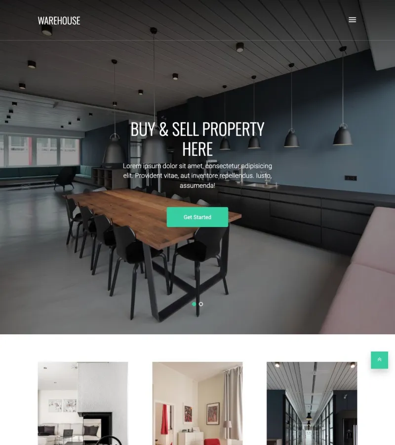 warehouse website template desktop screenshot