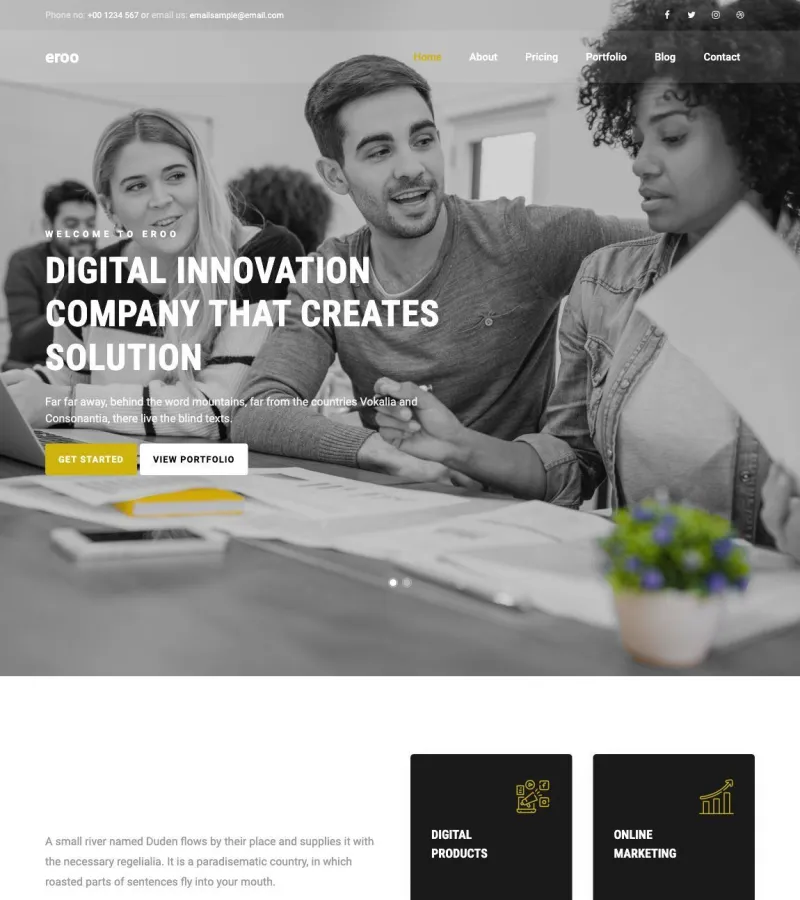Eroo Web Developer template