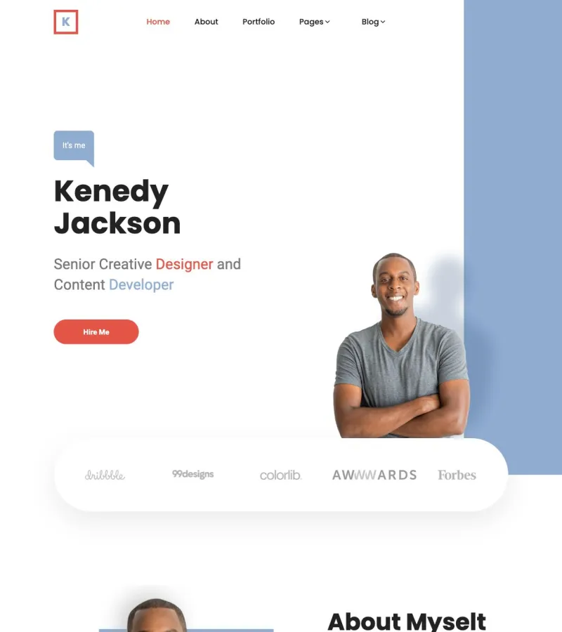 kenedy website template desktop screenshot