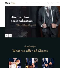 menztailor mini website template desktop screenshot
