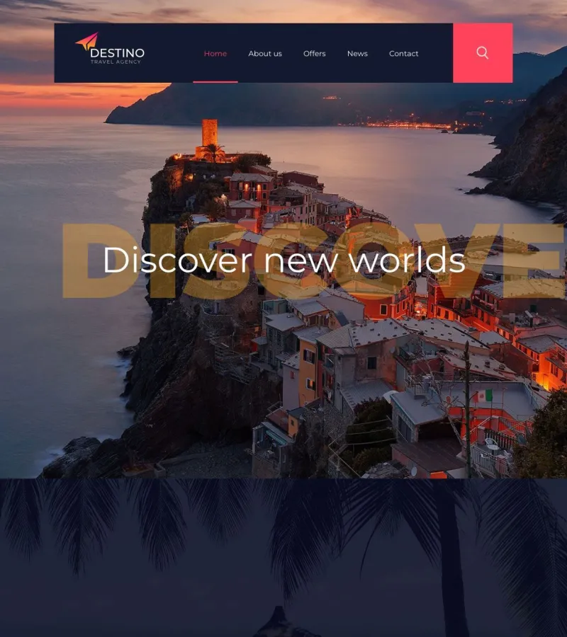 destino website template screenshot