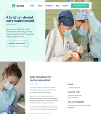 dental mini website template desktop screenshot
