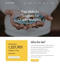 givehope mini website template desktop screenshot