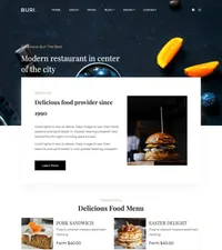 buri mini website template desktop screenshot