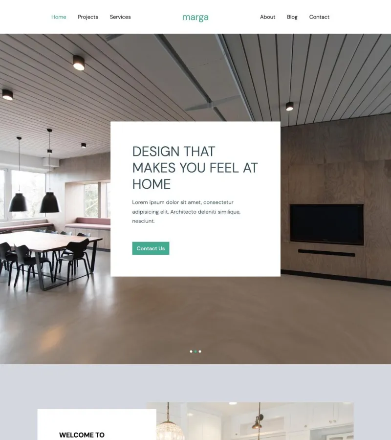 Marga website template desktop screenshot