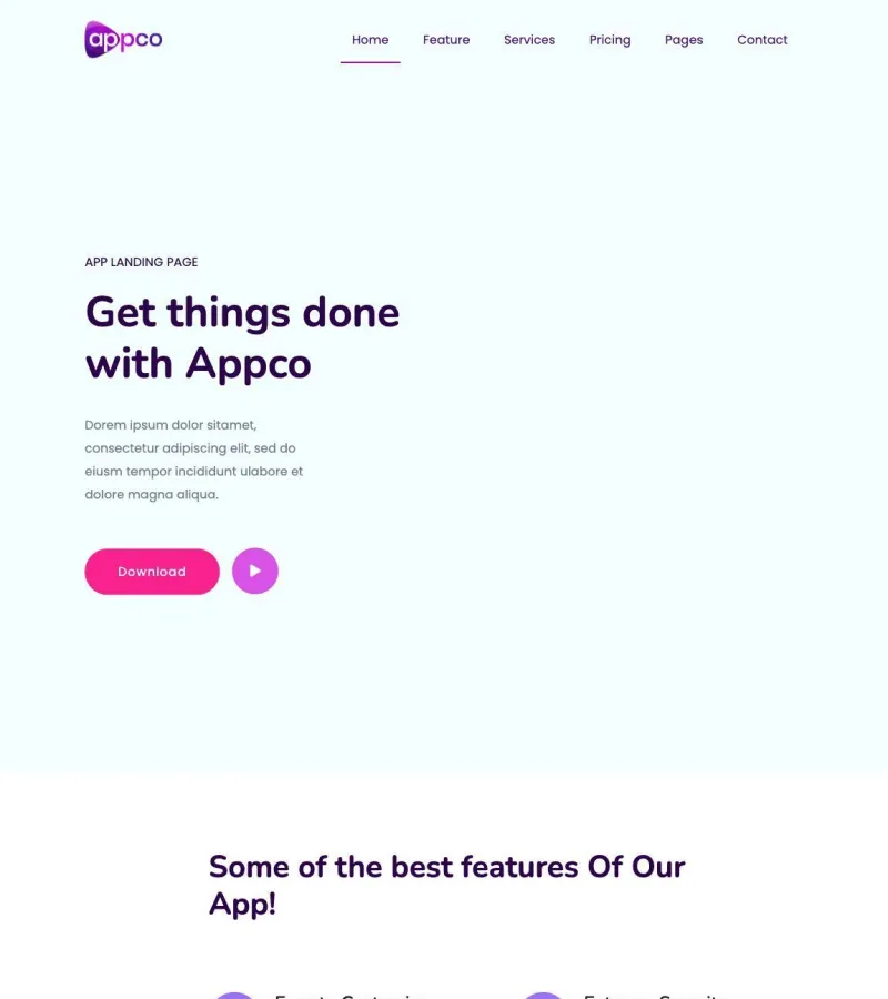Appco Landing Page template
