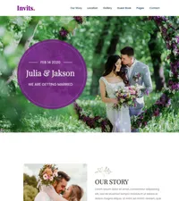 invits mini website template desktop screenshot