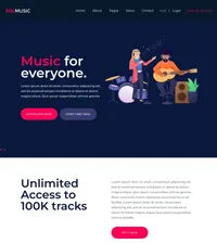 solmusic mini website template desktop screenshot