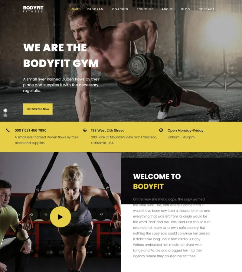 Bodyfit Personal Trainer template