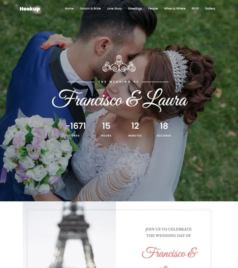 Hookup website template desktop screenshot