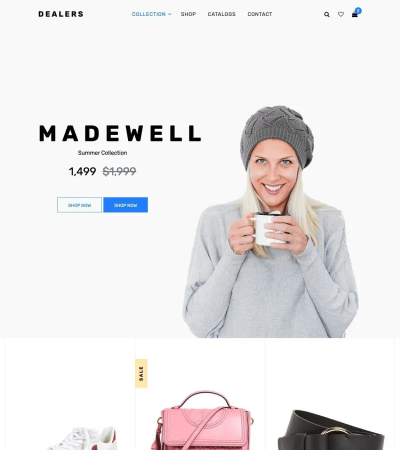 dealers website template desktop screenshot