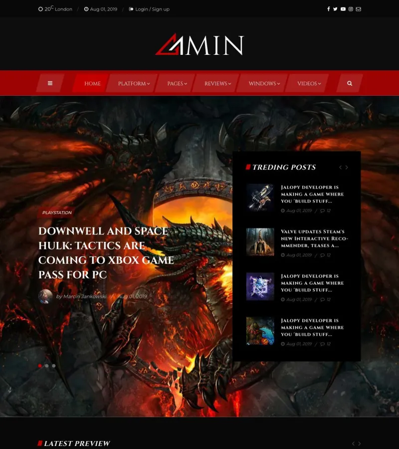 amin website template desktop screenshot
