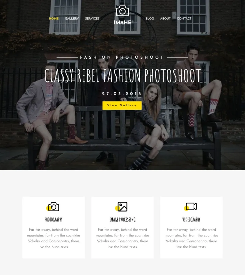 imahe website template desktop screenshot