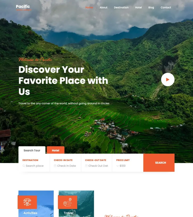 pacific website template screenshot