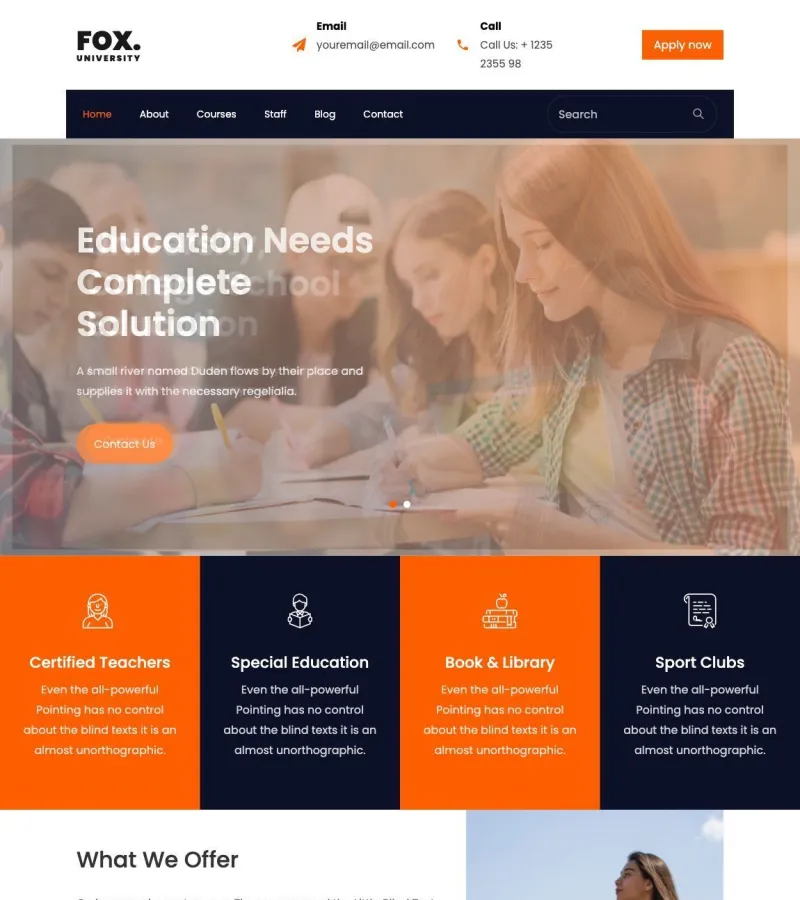 Fox University Education template