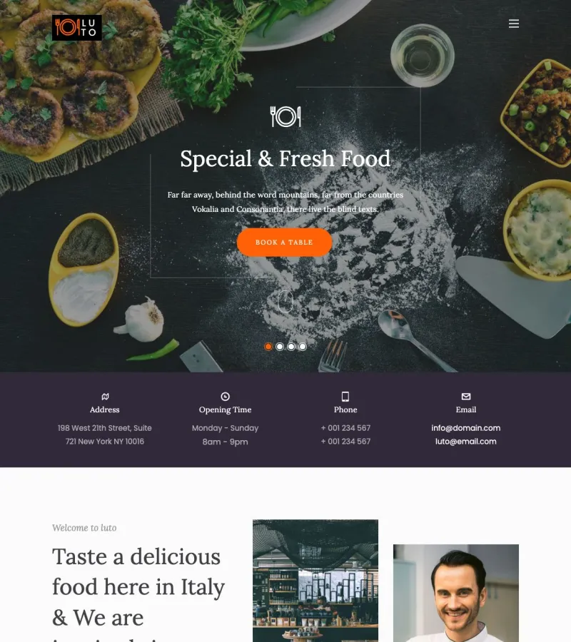 Luto Restaurant template