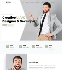 clyde mini website template desktop screenshot