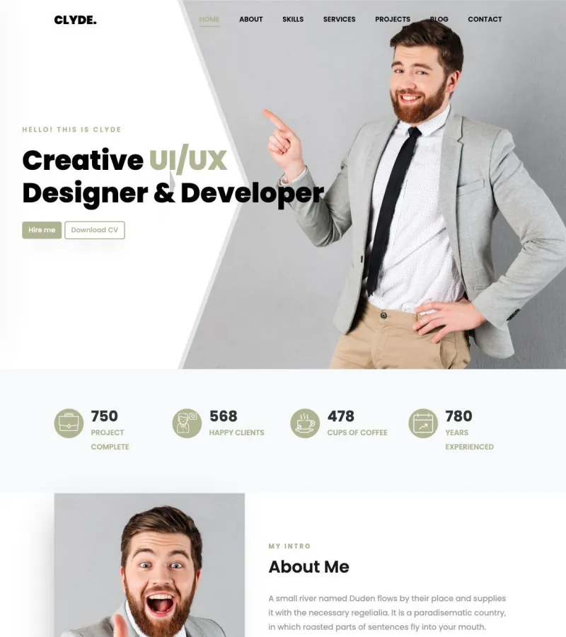 clyde website template screenshot