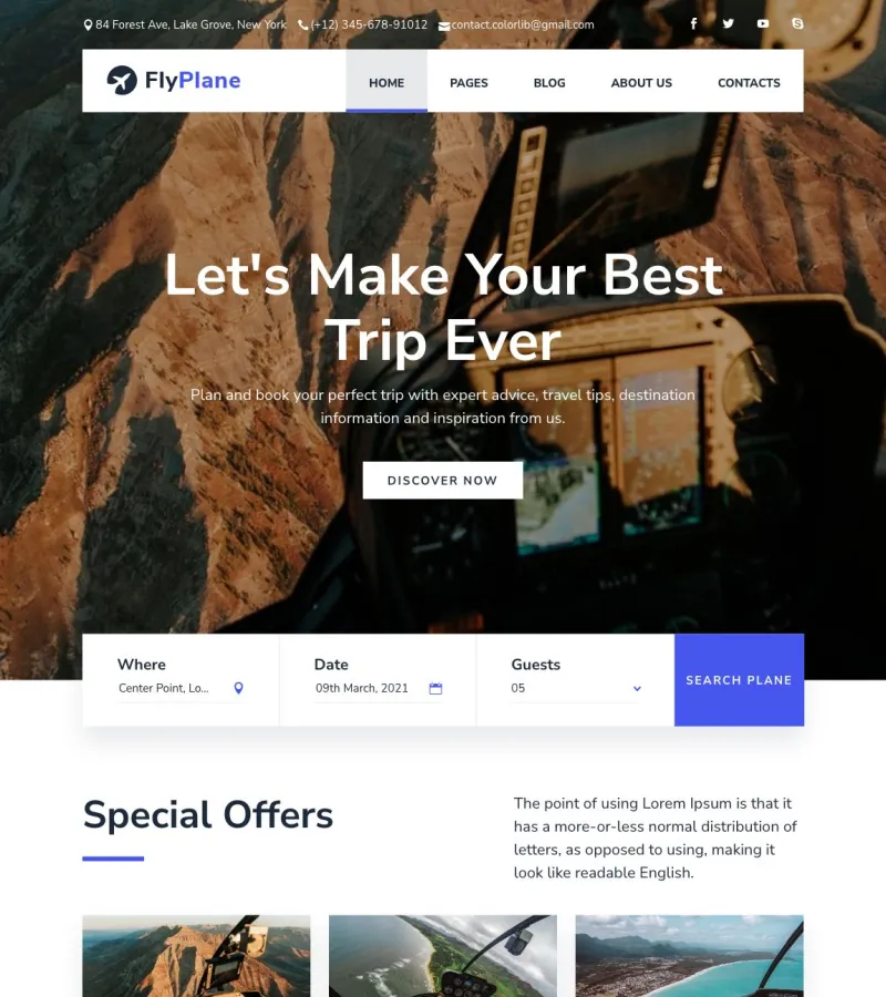 Flyplane Travel Agency template