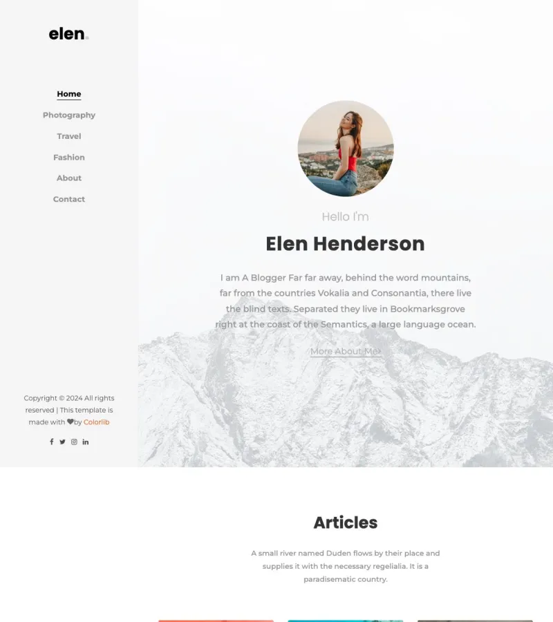 Elen Marketing Agency template