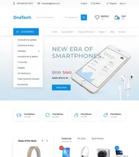 onetech mini website template desktop screenshot