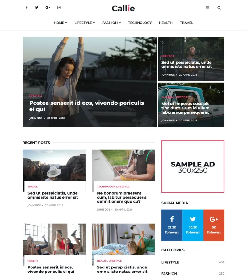 Callie Marketing Agency template