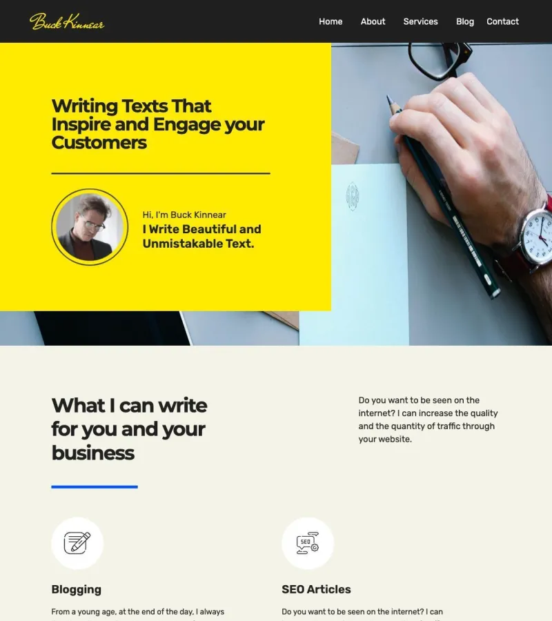 BuckKinnear Blogging template