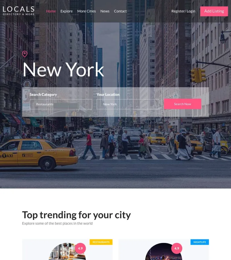 locals-directory website template desktop screenshot