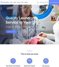 laundry mini website template desktop screenshot
