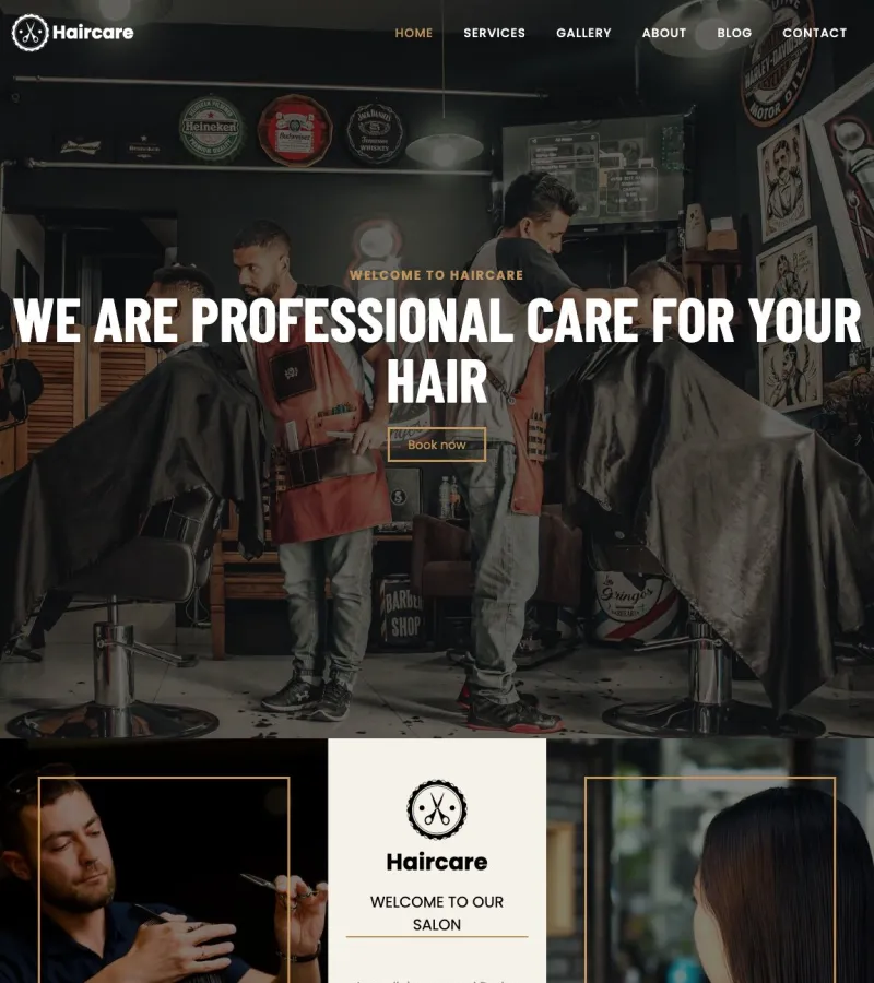 haircare website template desktop screenshot